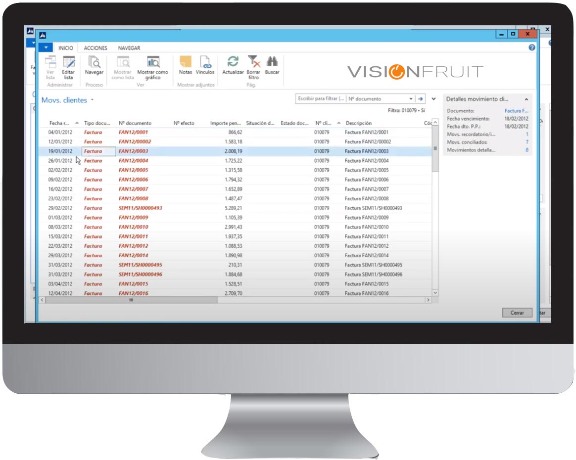 Fruit and vegetable erp software for agri-food companies VisionFruit